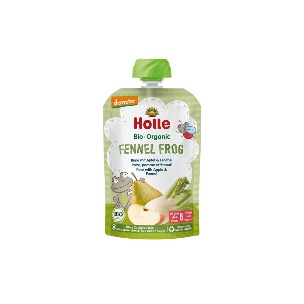 Holle Fennel Frog - Pouch Pear With Apple & Fennel 100 g