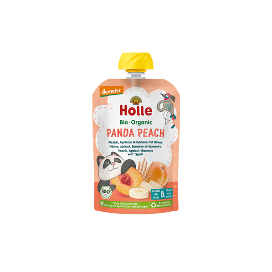 Holle Panda Peach - Pouch Peach, Apricot, Banana With Spelt 100 g