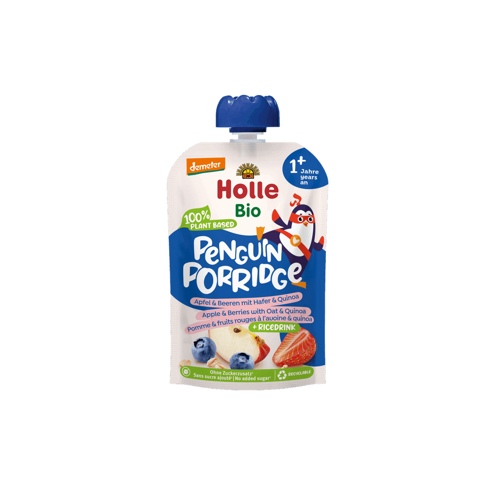 Holle Penguin Porridge - Apple & Berries with Oats & Quinoa 110 g