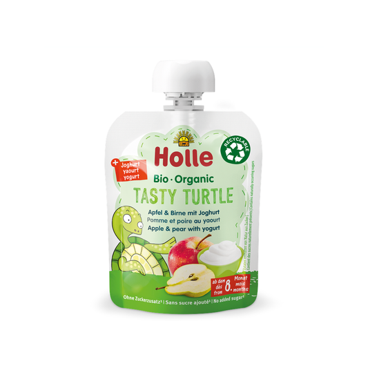 Holle Tasty Turtle - Pouch Apple & pear with yogurt 85 g