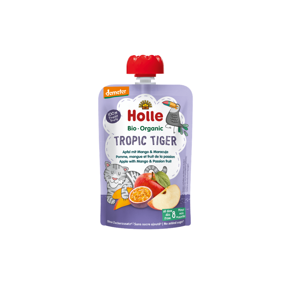 Holle Tropic Tiger - Pouch Apple With Mango & Passion Fruit 100 g