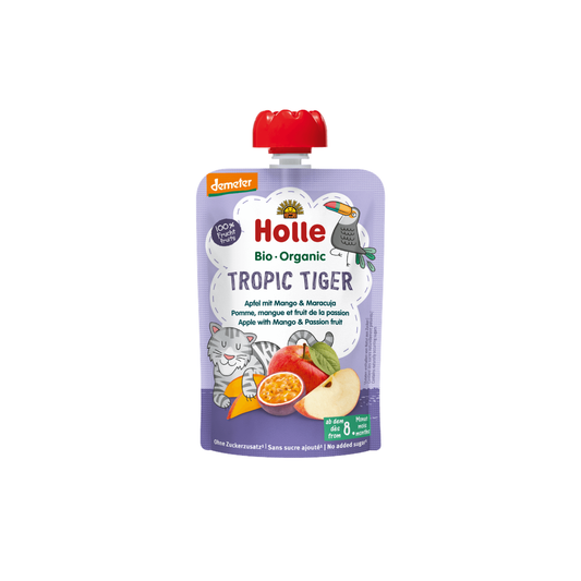 Holle Tropic Tiger - Pouch Apple With Mango & Passion Fruit 100 g