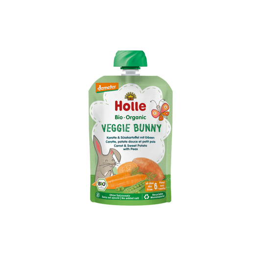 Holle Veggie Bunny - Pouch Carrot & Sweet Potato With Peas 100 g