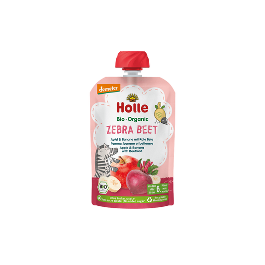 Holle Zebra Beet - Pouch Apple & Banana With Beetroot 100 g