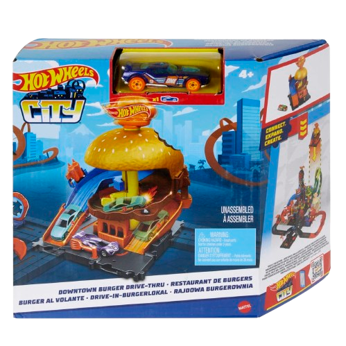 Hot Wheels City Downtown Burger Drive-Thru Playset (HDR26)