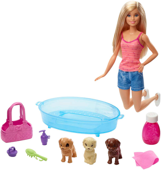 Barbie Doll & Pets Puppy Bath-Time Playset (GDJ37)