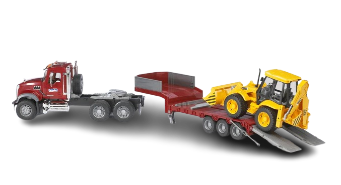 Bruder MACK Granite Flatbed with JCB Backhoe Loader (02813)