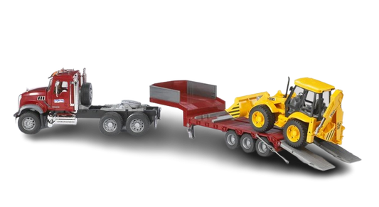Bruder MACK Granite Flatbed with JCB Backhoe Loader (02813)