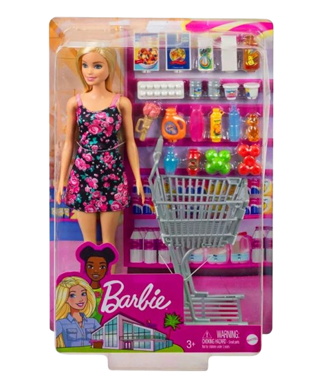 Barbie Shopping Time Doll with Grocery Cart (GTK94)
