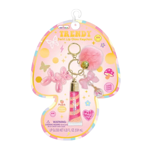 Hot Focus Trendy Swirl Lip Gloss with Key Chain