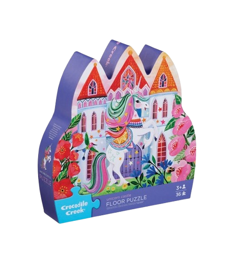 Crocodile Creek 36-Piece Shaped Box Puzzle - Unicorn Castle