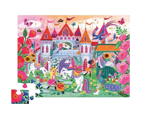 Crocodile Creek 36-Piece Shaped Box Puzzle - Unicorn Castle