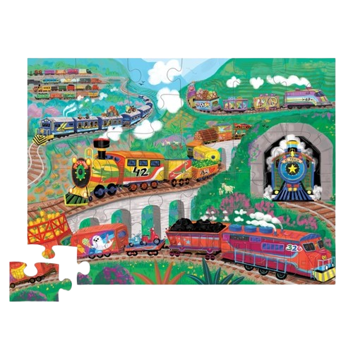 Crocodile Creek 36-Piece Shaped Box Puzzle - All Aboard