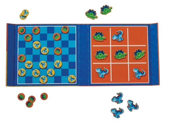 Crocodile Creek Magnetic Game - Tic Tac Toe & Checkers Dino