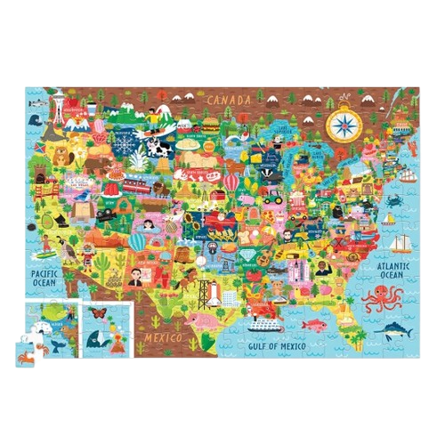 Crocodile Creek 200-Piece Puzzle - USA Shaped Box