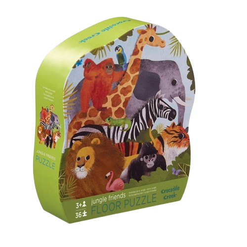 Crocodile Creek 36-Piece Shaped Box Puzzle - Jungle Friends