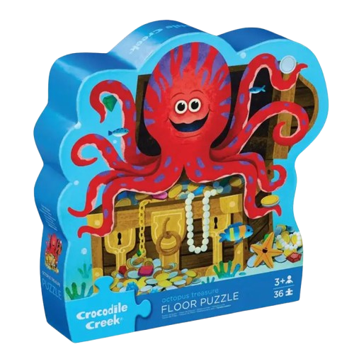 Crocodile Creek 36-Piece Shaped Box Puzzle - Octopus Treasure