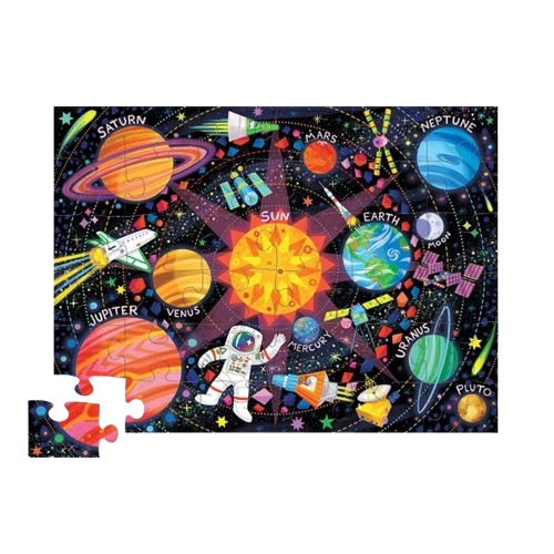 Crocodile Creek 36-Piece Shaped Box Puzzle - Space Explorer