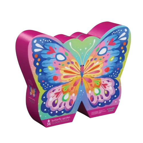 Crocodile Creek 36-Piece Shaped Box Puzzle - Butterfly Garden