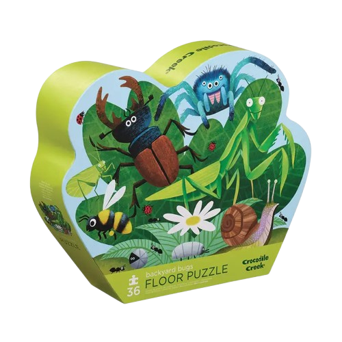 Crocodile Creek 36-Piece Shaped Box Puzzle - Backyard Bugs