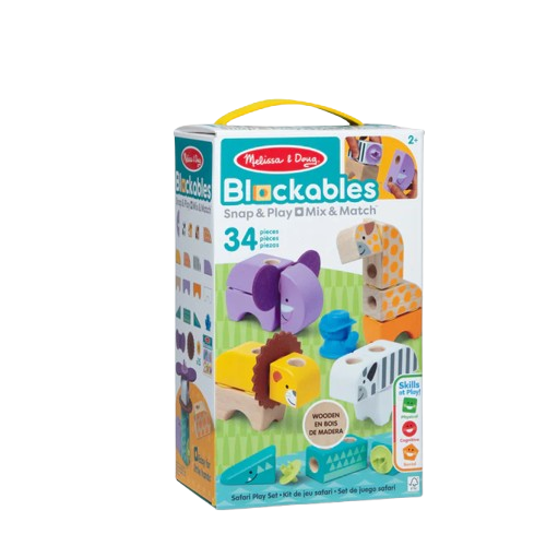 Melissa & Doug Blockables Safari 34 Piece Play Set 50171 LJ51105
