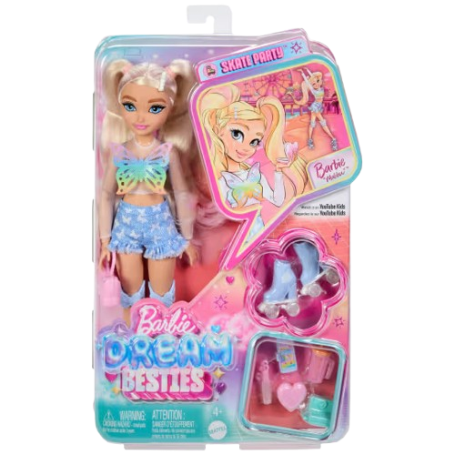 Barbie Dream Besties Malibu Roller Skating Fashion Doll (JFX96)