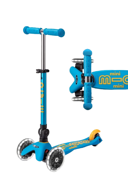 Micro Mini Foldable LED Scooter - Ocean Blue