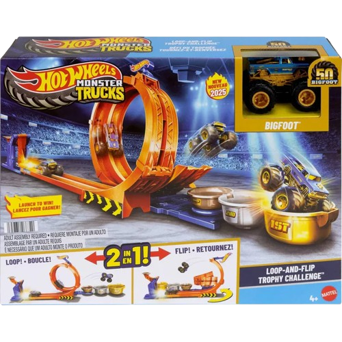 Hot Wheels Monster Trucks Loop-And-Flip Trophy Challenge Playset (JBX64)