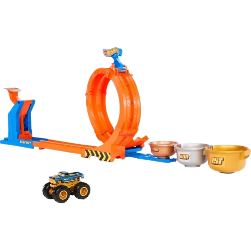 Hot Wheels Monster Trucks Loop-And-Flip Trophy Challenge Playset (JBX64)