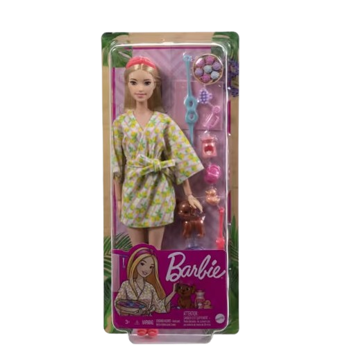 Barbie Self-Care Spa Day Doll with Puppy (HKT90)
