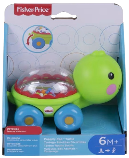 Fisher-Price Poppity Pop Turtle Push-Along Vehicle (HFG07)