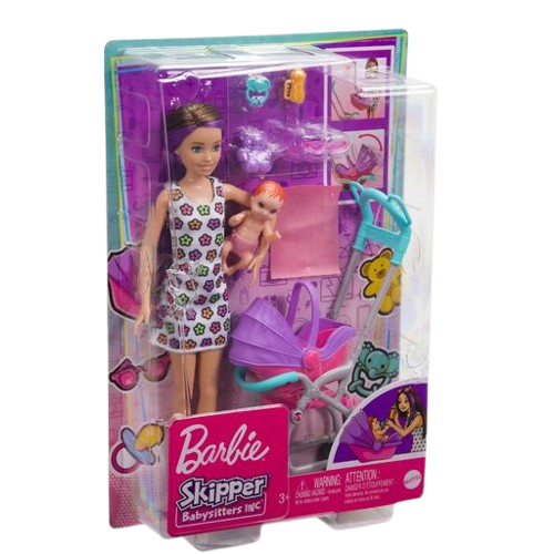 Barbie Skipper Babysitters Inc. Doll & Stroller Playset (GXT34)