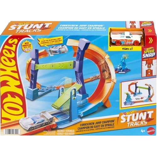 Hot Wheels Stunt Tracks Corkscrew Jump Champion Playset (JFH36)