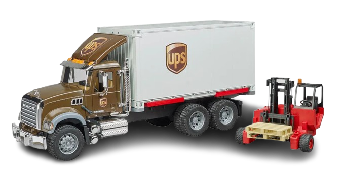 Bruder MACK Granite UPS Logistics Truck with Forklift (02828)