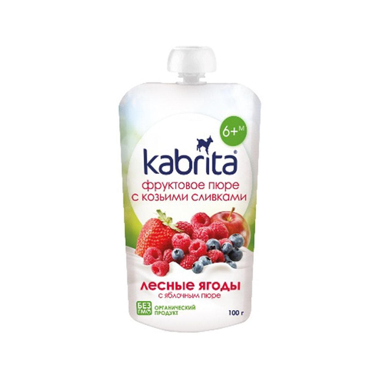 Kabrita Berries And Apple Puree With Sweet Goat Milk Cream 100 g