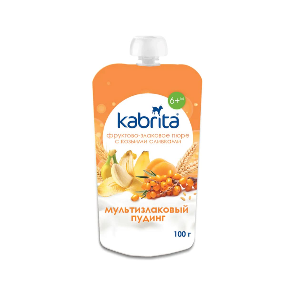 Kabrita Multi-Grain Pudding With Sea Buckthorn, Fruit And Goat Cream 100 g