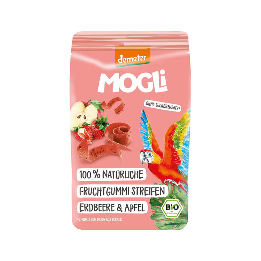 Mogli Organic Fruit Stripes Strawberry & Apple 25 g