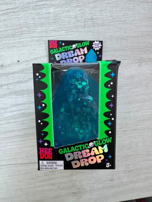 NeeDoh Galactic Glow Dream Drop by Schylling - glow in the dark sparkle drop in packaging