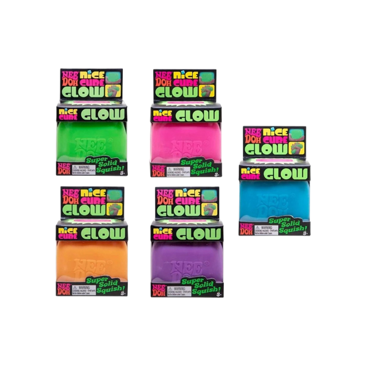 NeeDoh Glow Nice Cube 2.25" Glow-in-the-Dark Squish