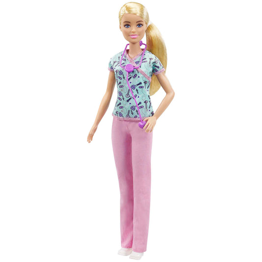 Barbie Nurse Doll in Medical Scrubs with Stethoscope (GTW39)