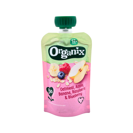 Organix Oatmeal, Apple, Banana, Raspberry & Blueberry Puree 100 g