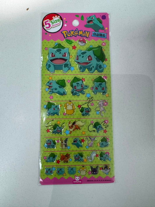 Pokémon 5 Size sticker sheet Bulbasaur