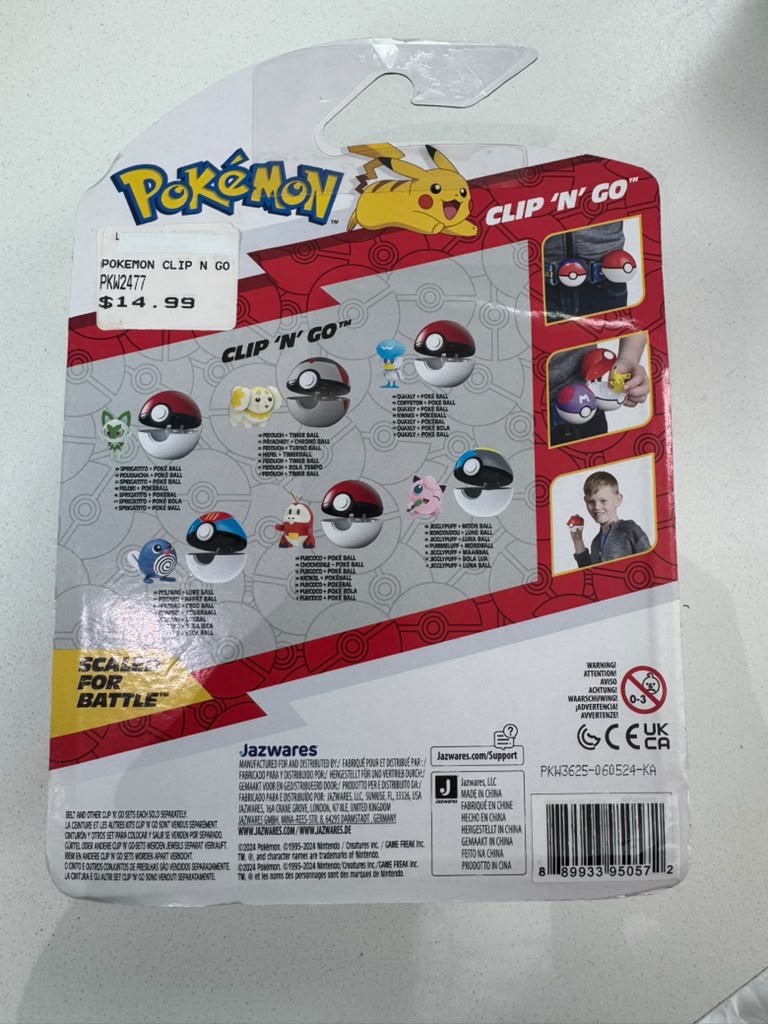 Pokémon Clip 'N' Go package back