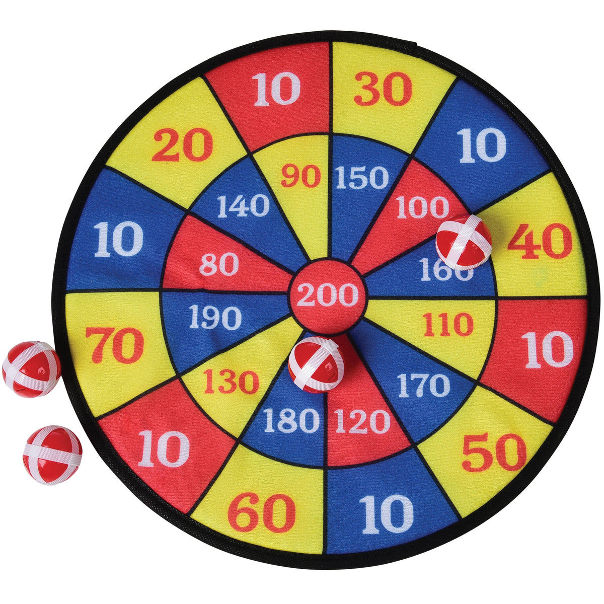 Kid Fun Play Dart Board with 6 Fabric Loop Balls (4955) — dart board with balls