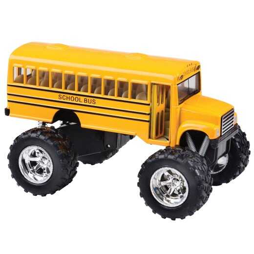 Kinsfun Monster School Bus Pull-Back Die-Cast (MX636) — side view