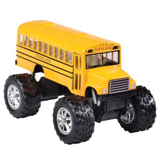 Kinsfun Monster School Bus Pull-Back Die-Cast (MX636) — front view