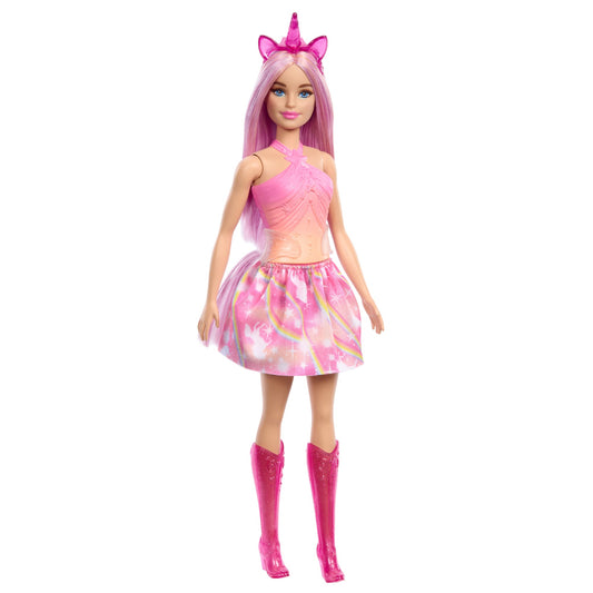 Barbie Unicorn Doll with Pink Hair and Ombre Outfit (HRR13)