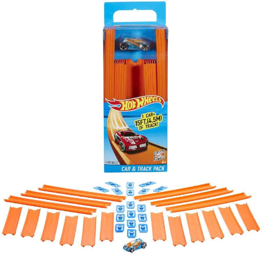 Hot Wheels Track Builder Straight Track with Car (BHT77)